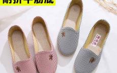 21春秋新款女鞋老北京布鞋中老年妈妈鞋一脚蹬牛筋底单鞋软底休闲