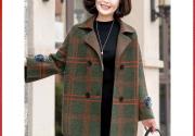 妈妈春装毛呢外套2021新款洋气中年女春秋呢子大衣中老年人上衣服