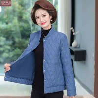 妈妈秋装休闲短外套宽松洋气2020新款中老年女装秋冬装轻薄小棉衣